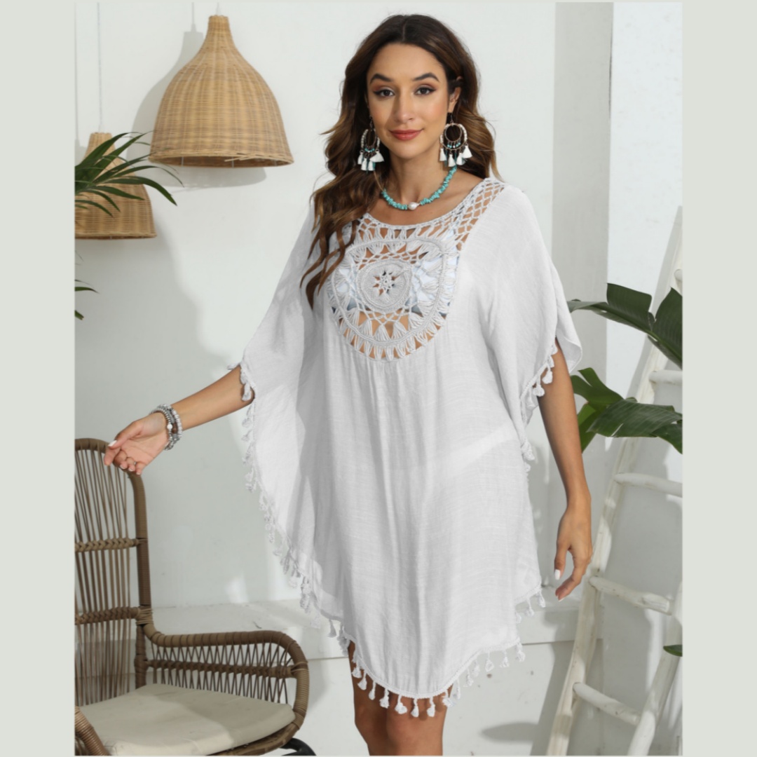 Womens Boho Beach Cover Up Casual Summer Swimsuit Kaftan